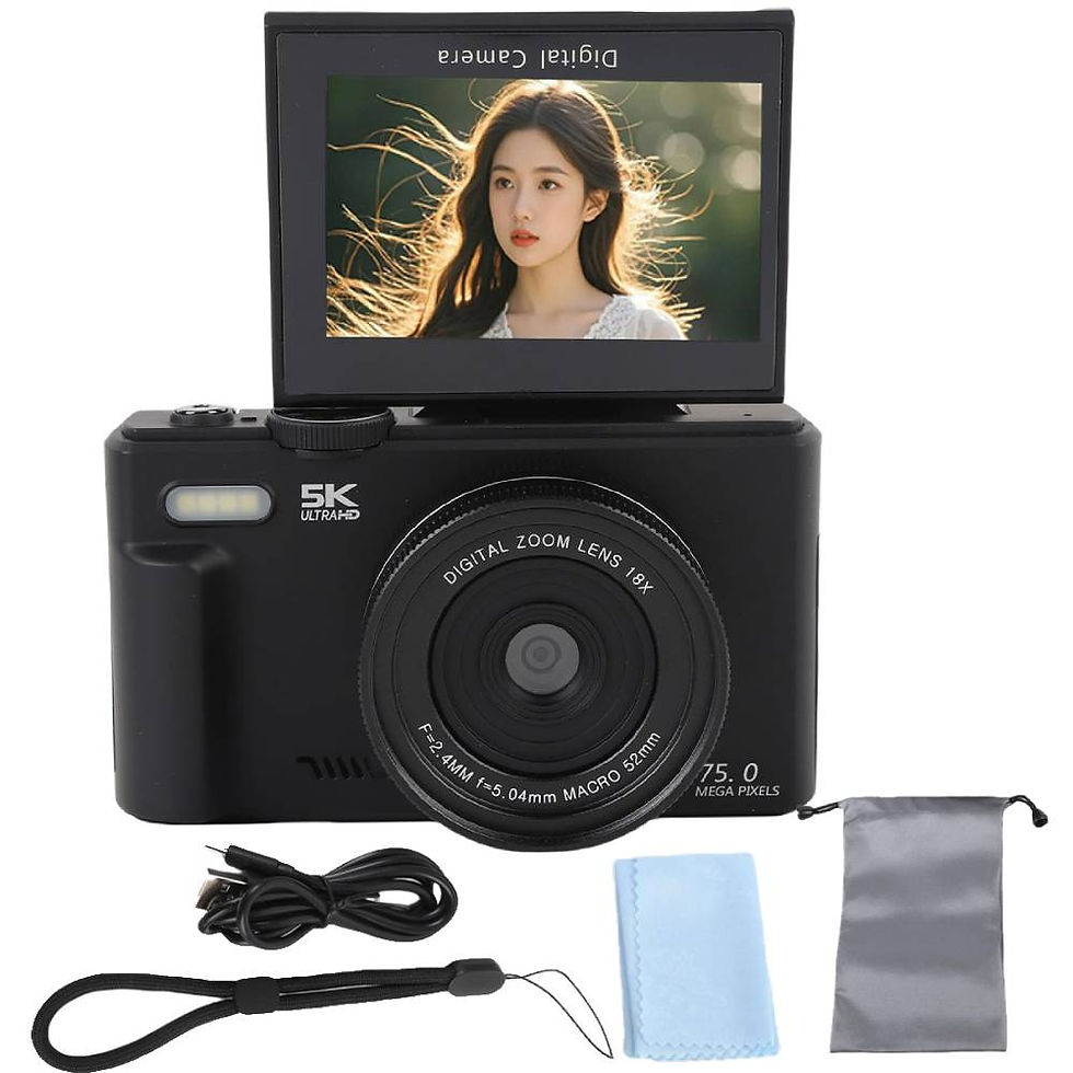 Thumbnail: 5K Digital Camera for Photography 75MP 18X Digital Zoom Vintage Vlog Video Recor