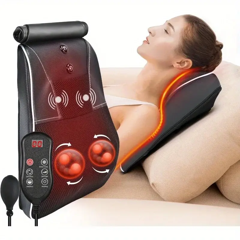 Jinkairui Electric Shiatsu Massage Pillow Neck Airbag Traction Body Massager Car