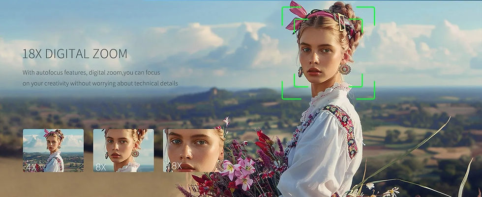 Thumbnail: 5K Digital Camera for Photography 75MP 18X Digital Zoom Vintage Vlog Video Recor