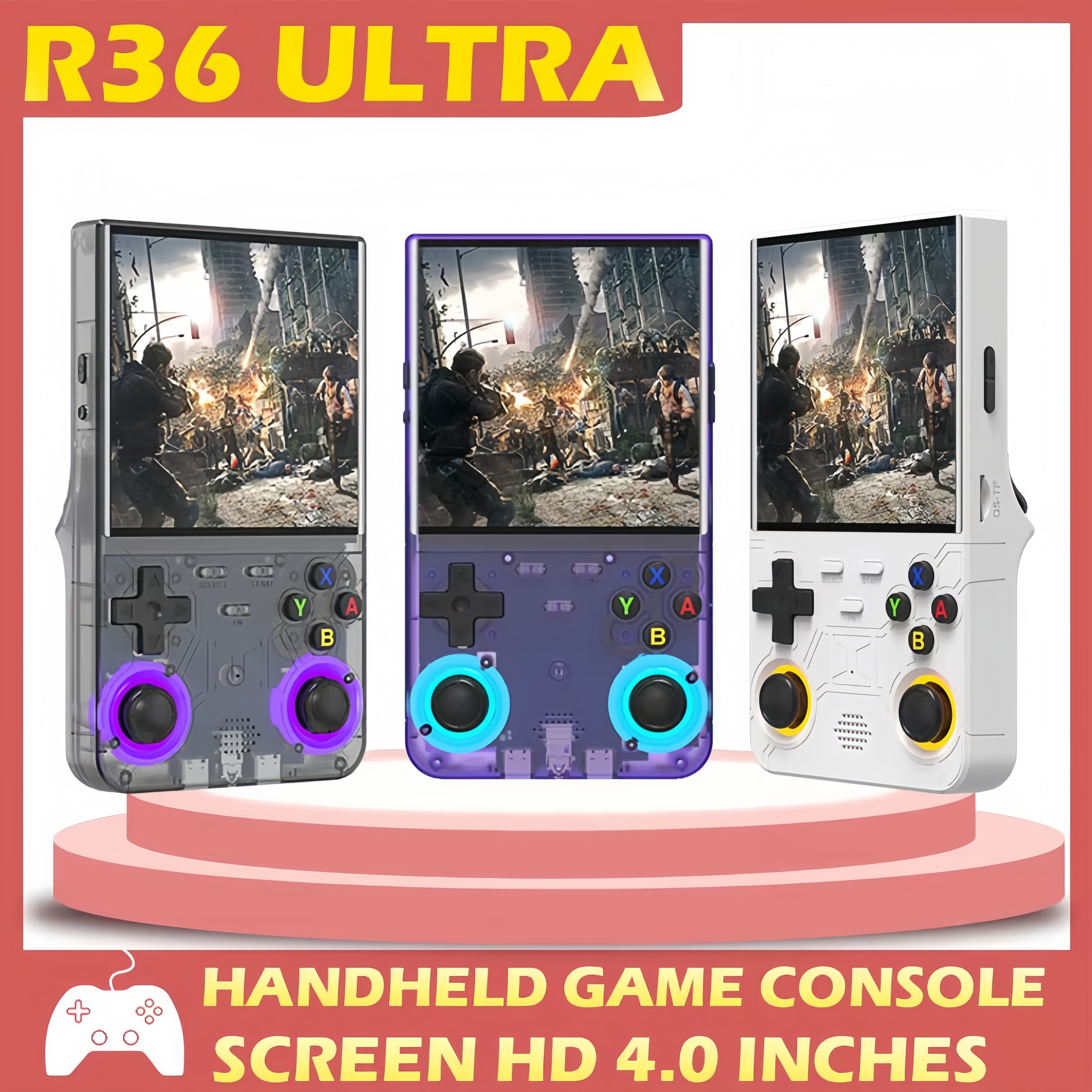 R36 Ultra Handheld Game Player WIFI 4 Inch IPS Screen Open Source Retro Video 64