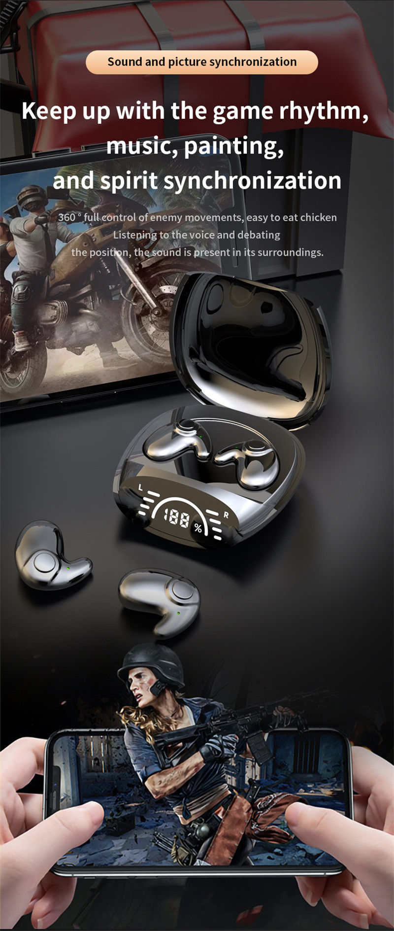Thumbnail: Invisible Sleep Earbuds Mini Wireless Earphones Bluetooth 5.3 Headphones HiFi St