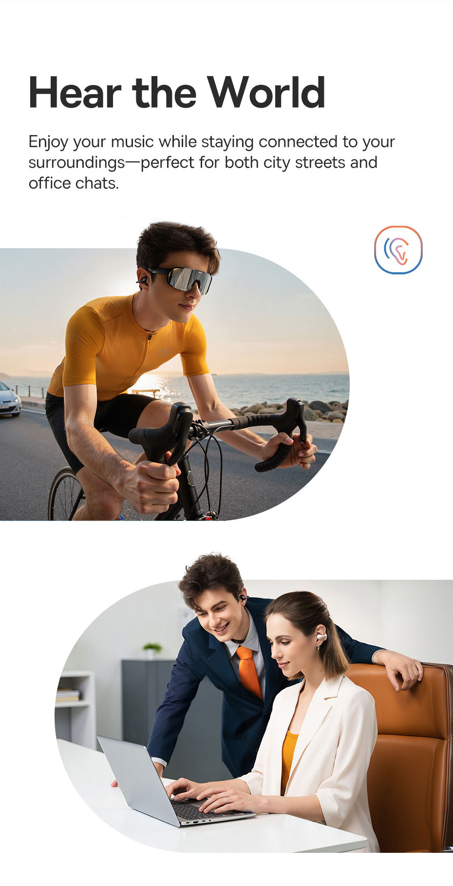 Thumbnail: Baseus BC1 Ear Clip Earbuds Open Ear Wireless Earphones Bluetooth 6.0 Clip On Sp