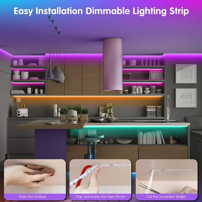 Thumbnail: RGB LED Strip Light 1-40m with Music Sync, 44-Key Remote & APP Control, 5V USB F