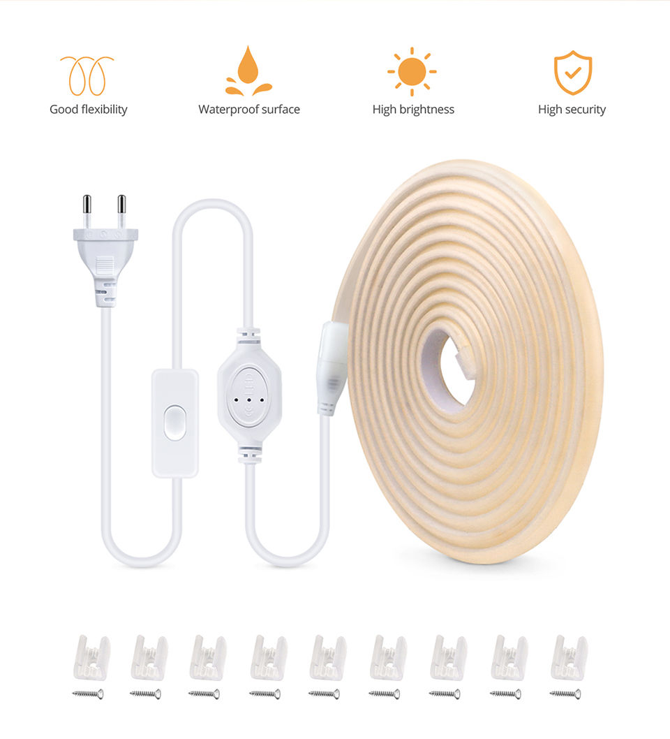 Thumbnail: 1M-35M 220V 110V COB LED Strip Light RA90 Super Bright 320LEDs/m Flexible Outdoo