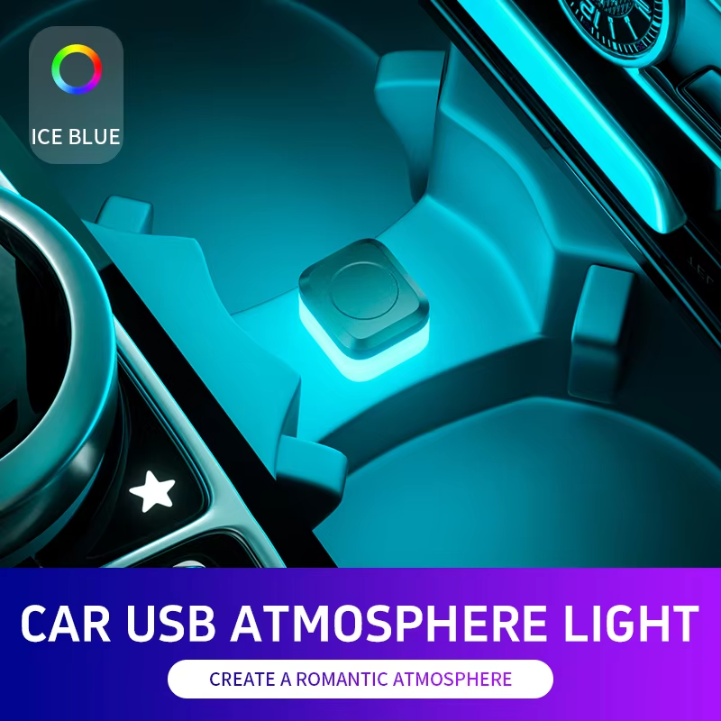 Thumbnail: 1pc Car USB Led Light mood lamp Plug Play Universal LED interior Atmosphere Ligh