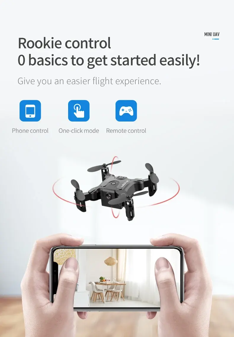 Thumbnail: V2 New Mini Drone Professional HD Camera 5G Wifi FPV Air Pressure Altitude Hold 