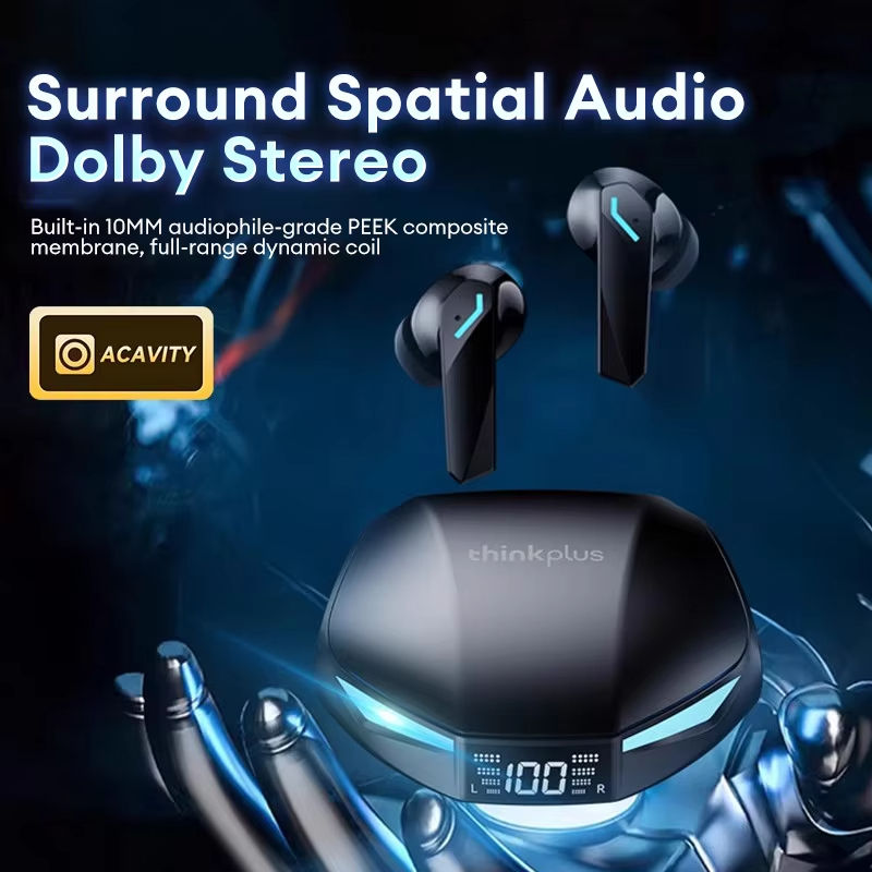 Thumbnail: New Lenovo XT53 Wireless Upgrade Bluetooth 5.4 Earphones LED Digital Display Wat