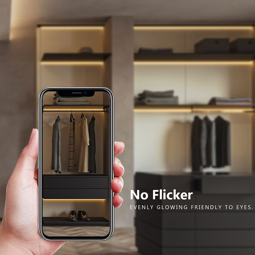 Thumbnail: Dimmable LED Cabinet Light COB Strip Kitchen Shelf Pantry Showcase Bedroom Close
