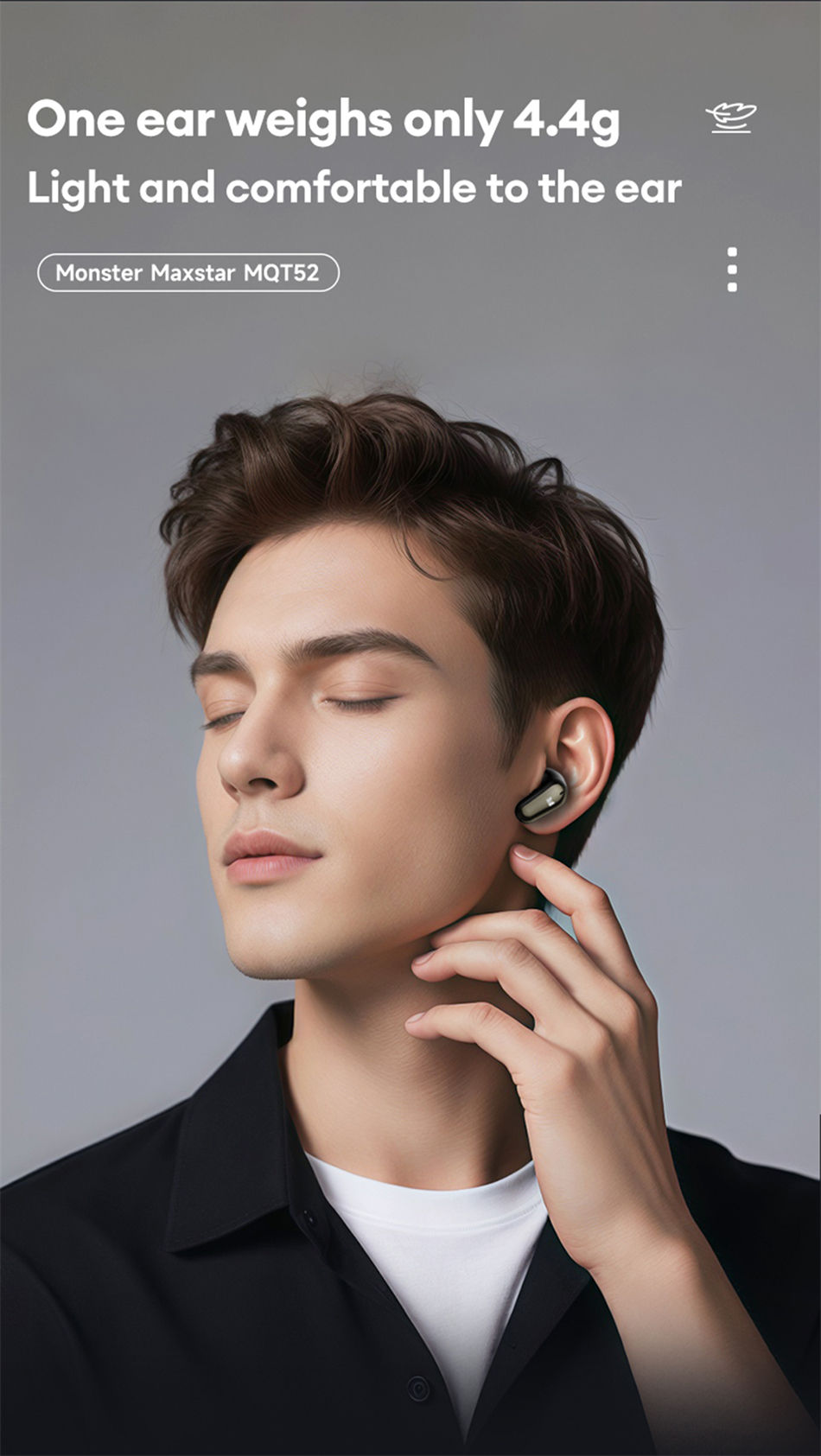Thumbnail: Monster MQT52 Bluetooth 5.4 wireless earbuds with long battery life.