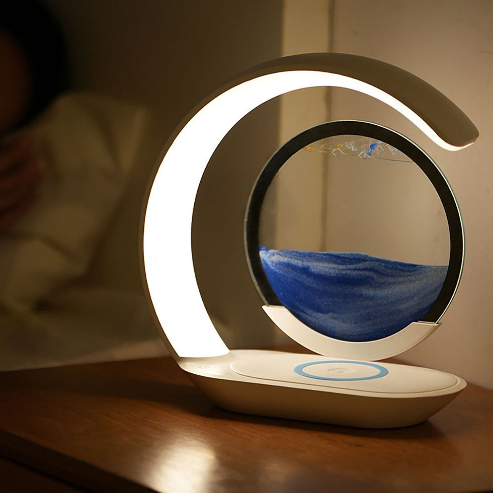 Thumbnail: Quicksand Table Lamp USB Wireless Charging Desk Lamp 3D Hourglass Ornaments Sand