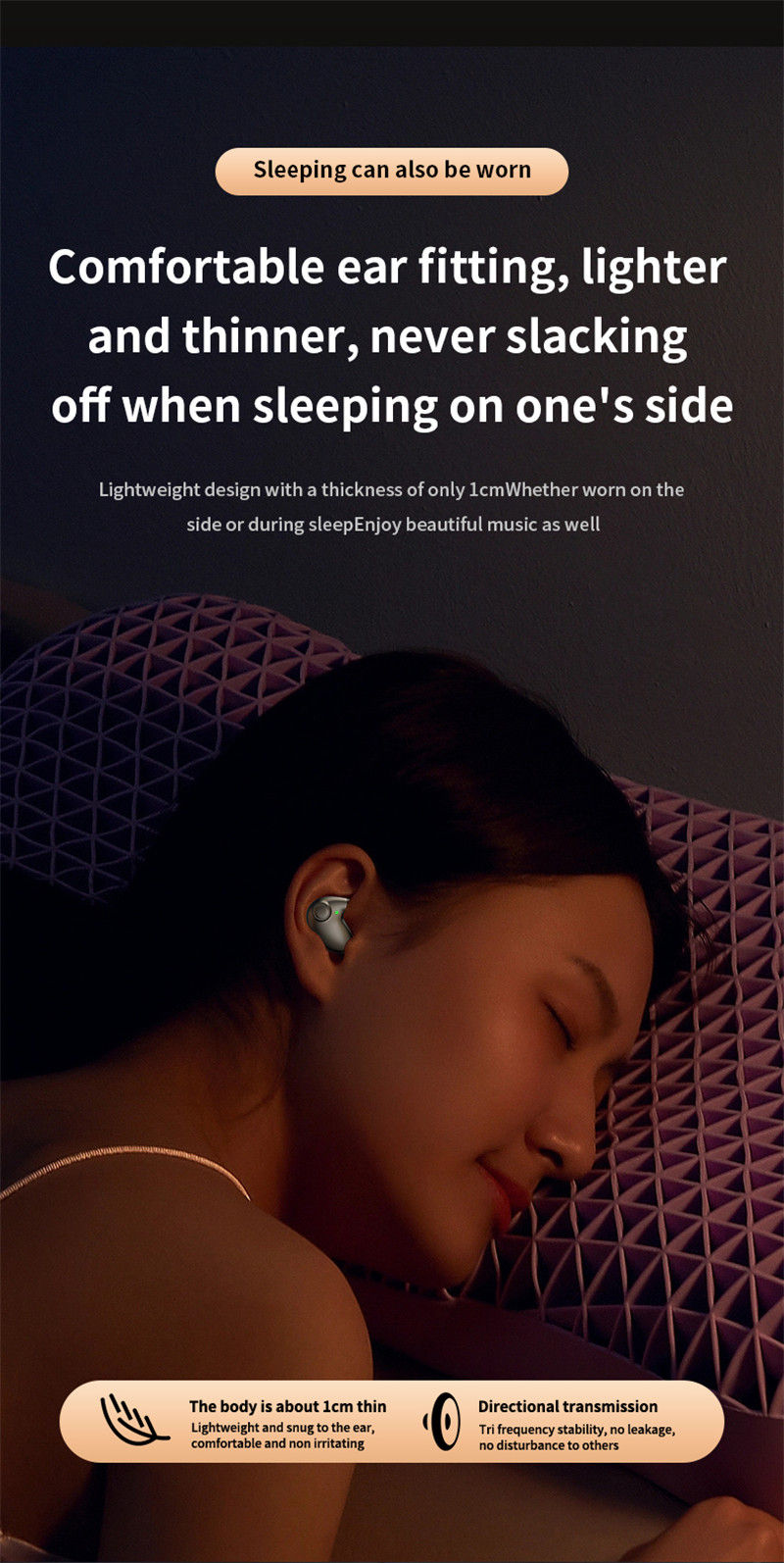 Thumbnail: Invisible Sleep Earbuds Mini Wireless Earphones Bluetooth 5.3 Headphones HiFi St