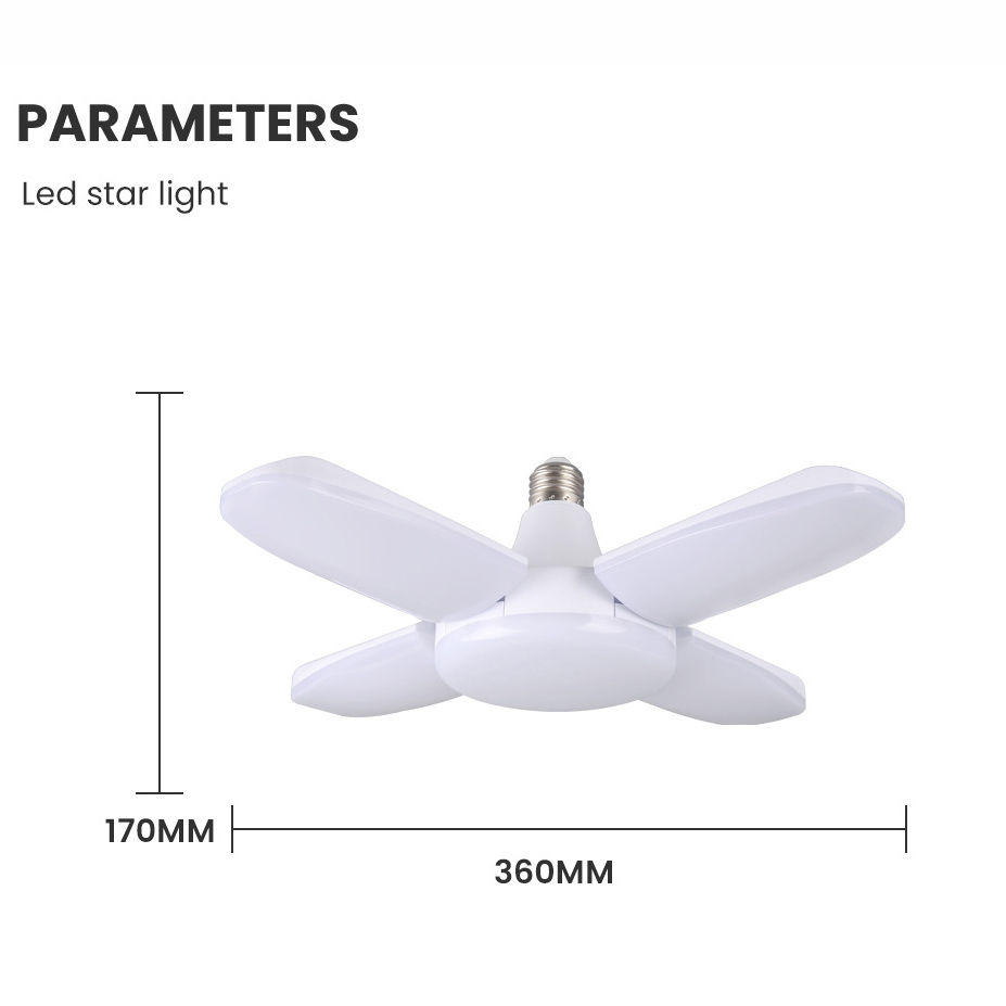 Thumbnail: E27 Fan Shape Foldable LED Bulb AC220V/110V Deformation for Home Ceiling Light W
