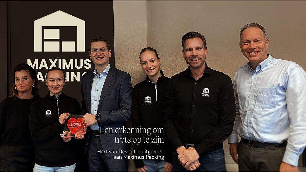 Hart van Deventer uitgereikt door wethouder Jaimi van Essen aan Maximus Packing