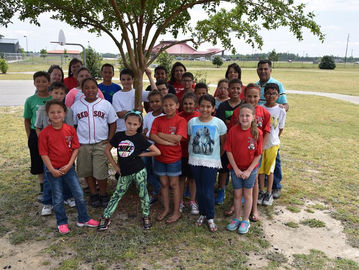 Tribal Councilman Bobby Oxendine with a group of Prospect School