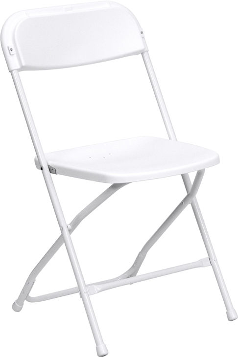 Folding Chair - White Plastic