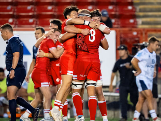Canadian Rugby Players celebrating