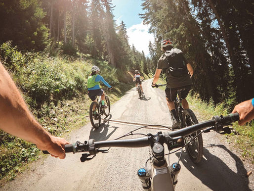 E-biker's eye view of a biking trail