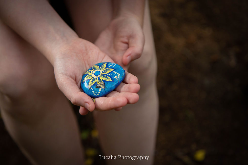 found a blue painted rock, Featherston Wairarapa