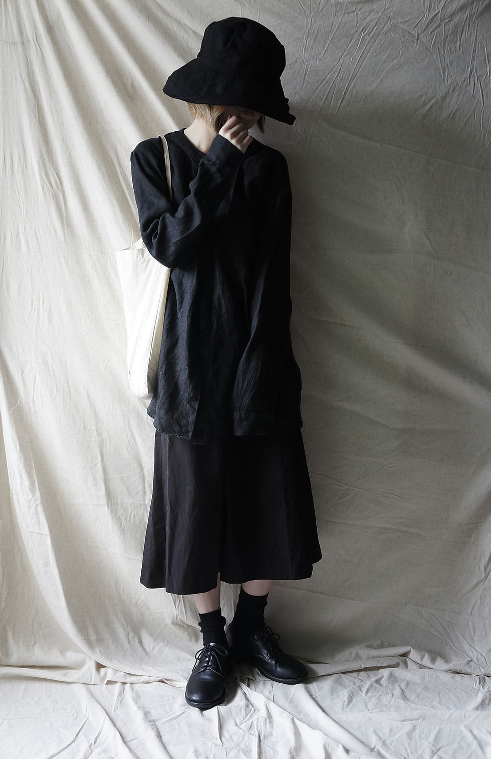 Thumbnail: linen short shirt Black