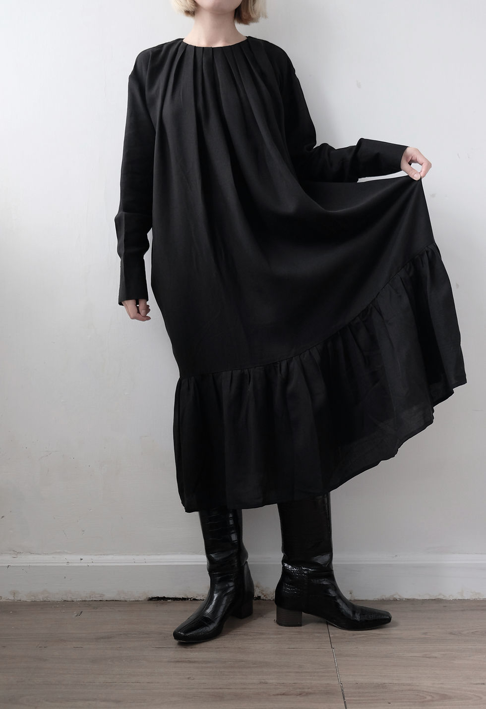 Thumbnail: Silk cotton pleated dress