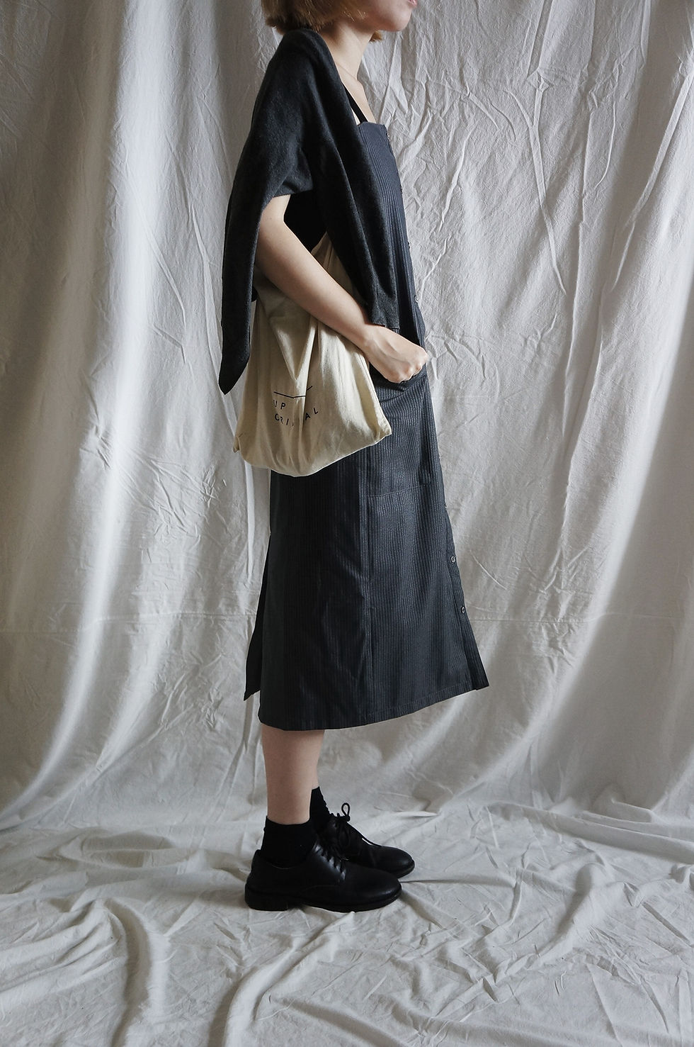 Thumbnail: grey strip camisole dress
