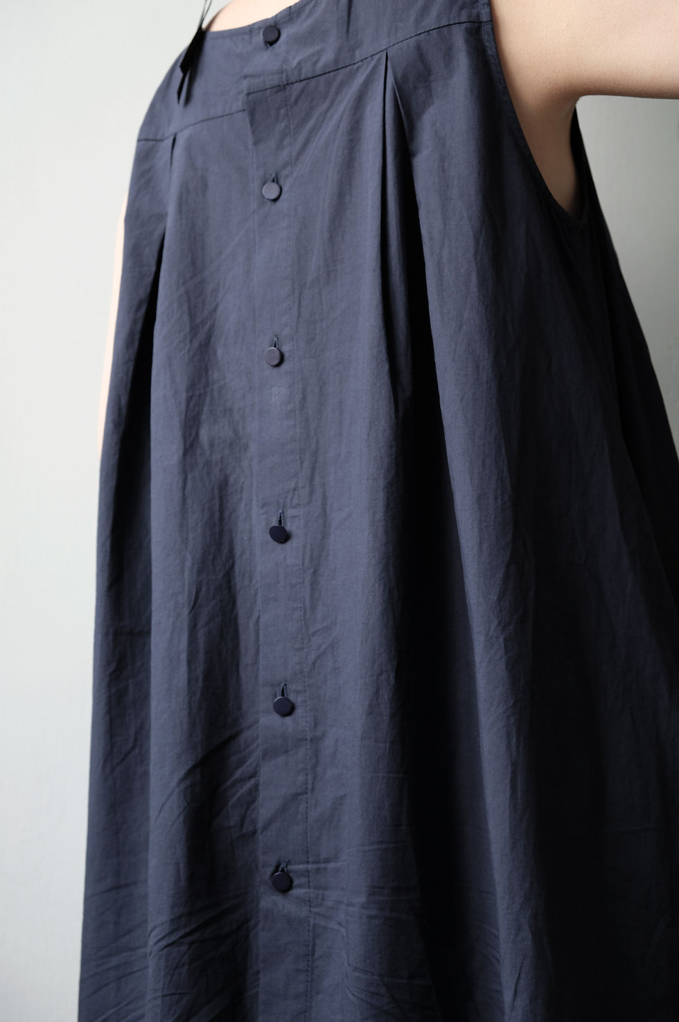 Thumbnail: sleeveless cotton dress deep blue
