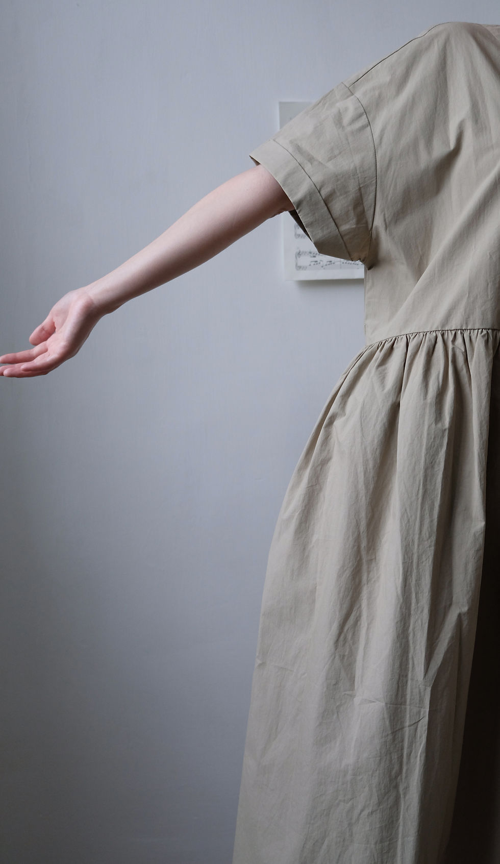 Thumbnail: pleated cotton dress bean green