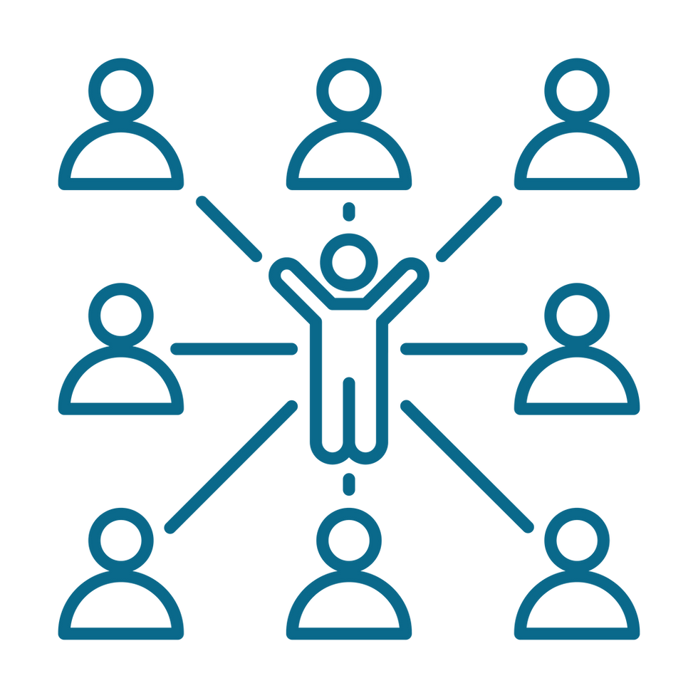Icon of person with multiple people around them