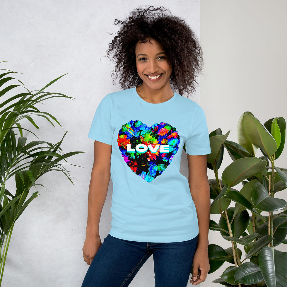 Thumbnail: Floral Heart with Love Unisex Short Sleeve T-shirt