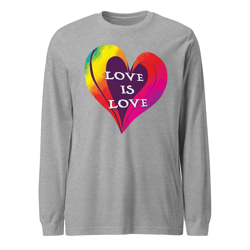 Thumbnail: Love Is Love Rainbow Heart Unisex Long Sleeve T-Shirt