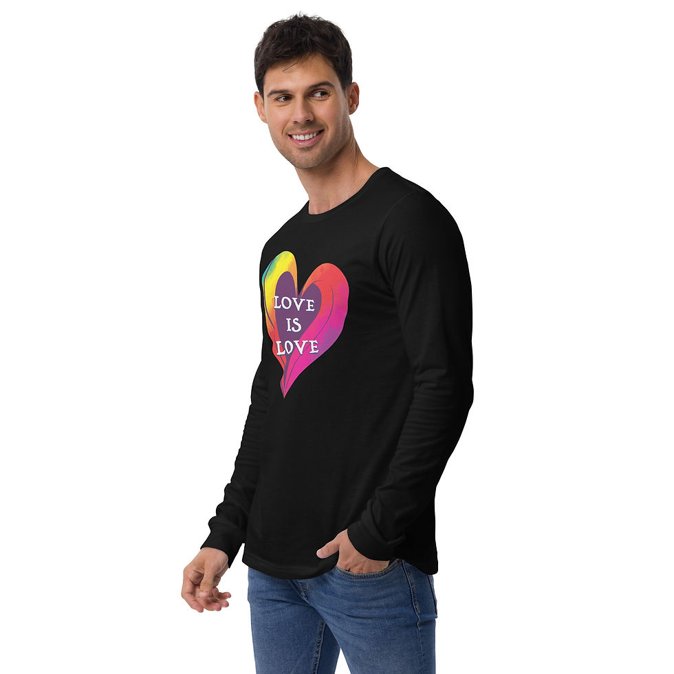 Thumbnail: Love Is Love Rainbow Heart Unisex Long Sleeve T-Shirt