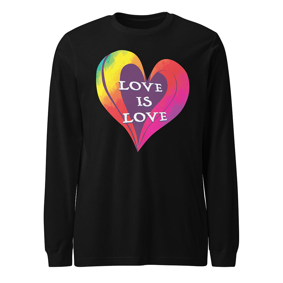 Thumbnail: Love Is Love Rainbow Heart Unisex Long Sleeve T-Shirt