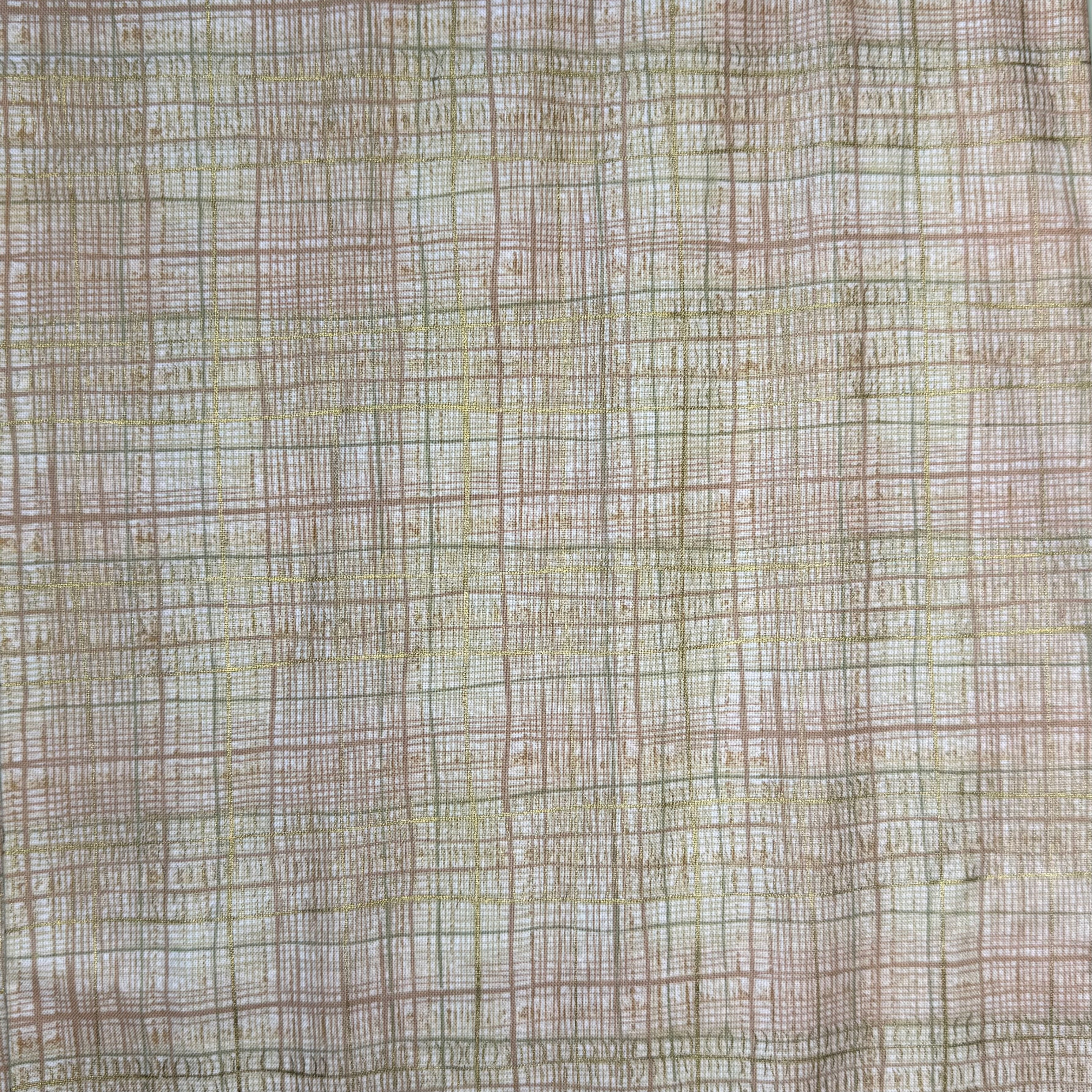 One Panel Custom Curtain - Tan Brown Grid (G2)