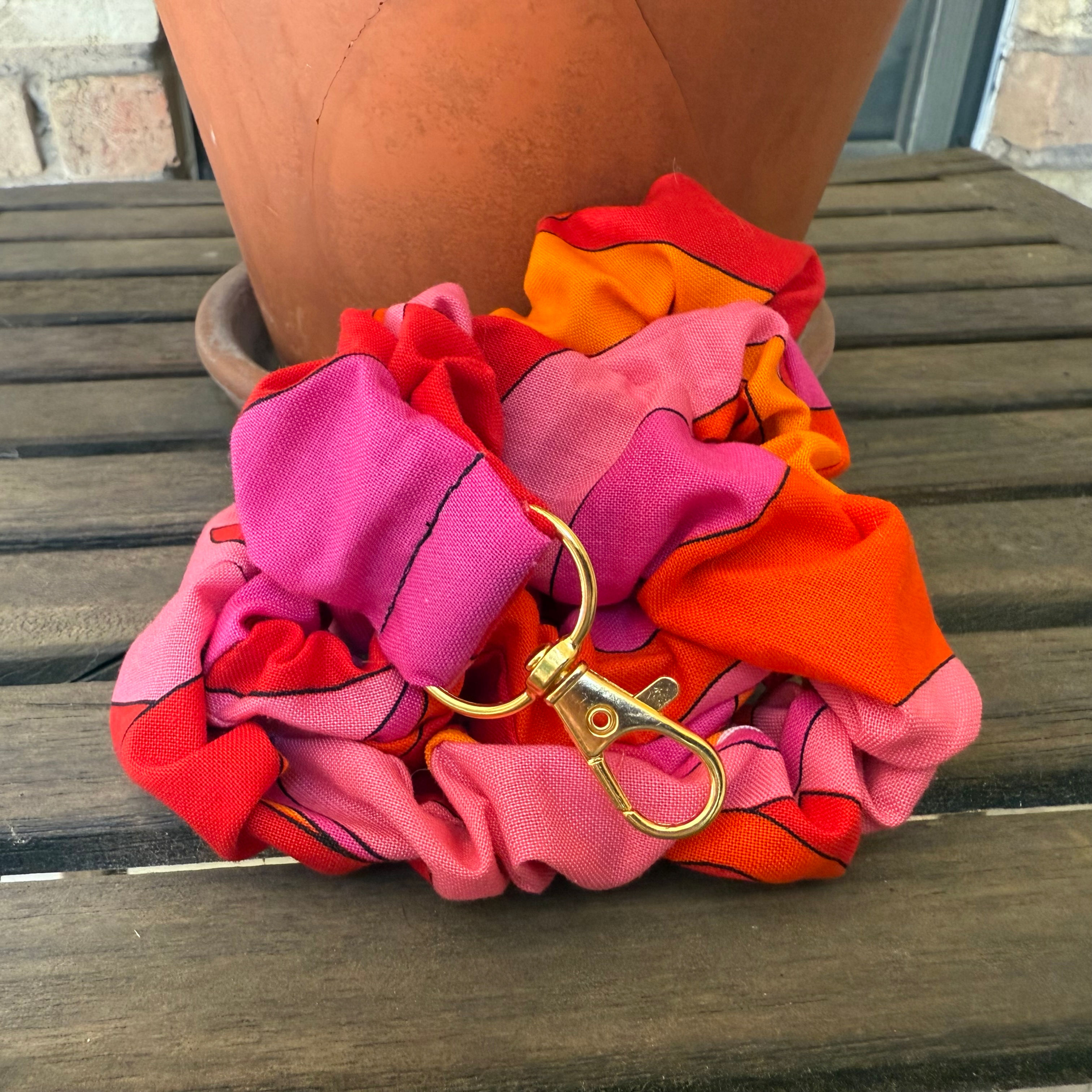 Scrunchie Lanyard - Pink and Orange