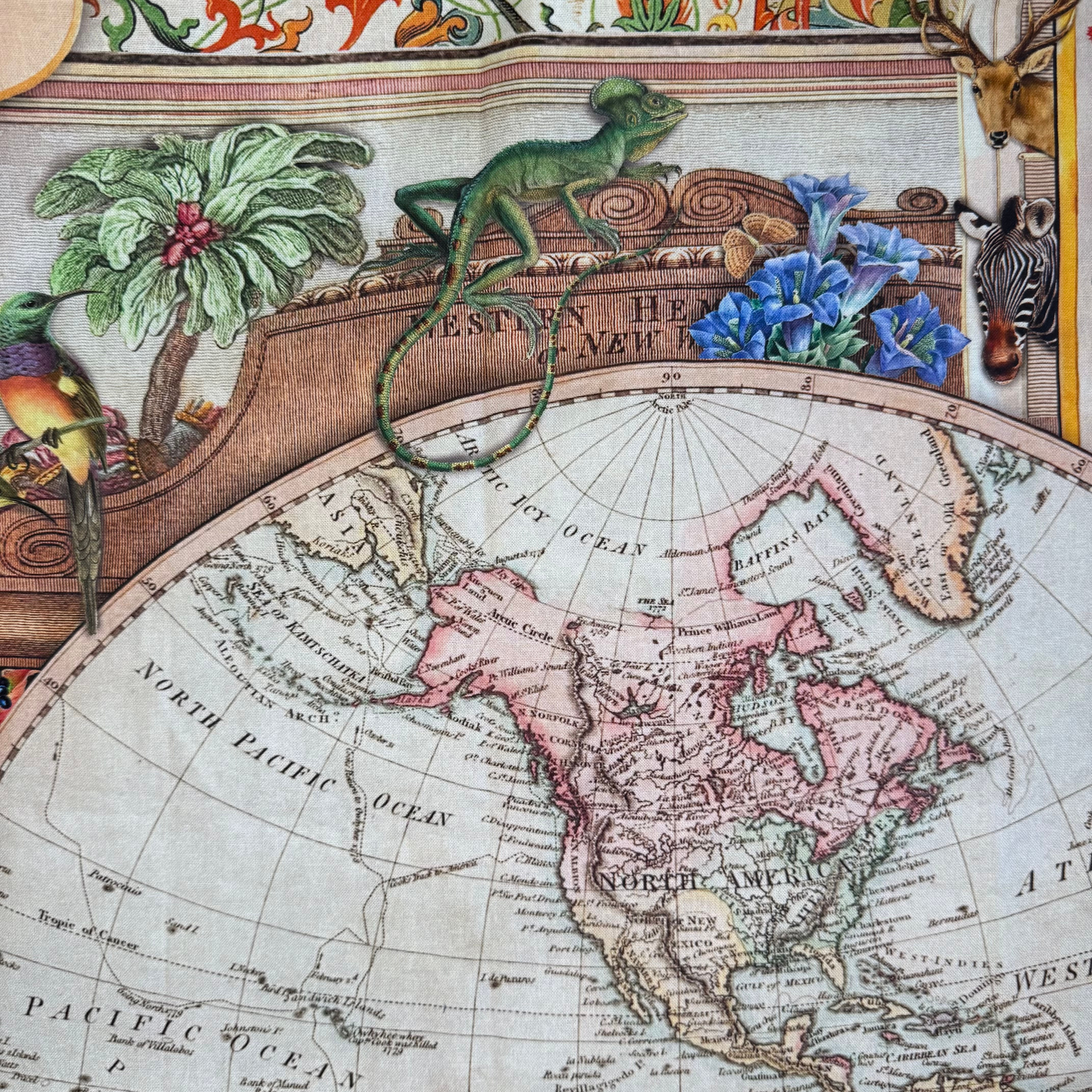 One Panel Custom Curtain - Maps (M)