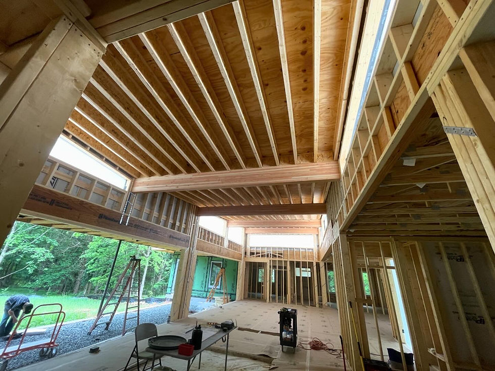 Butterfly roof under construction