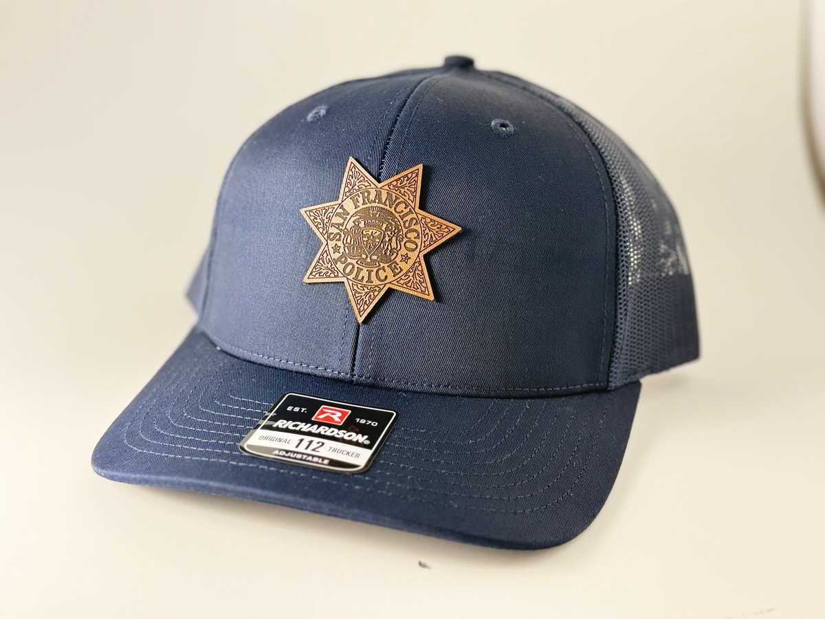 SFPD Leather Patch Snapback Hat