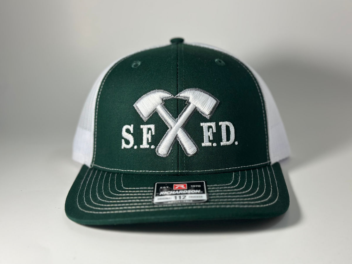 SFFD Cross Axe Green/White/Grey Snapback
