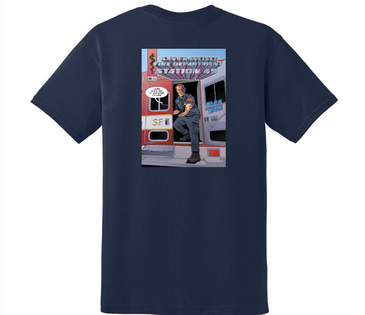 SFFD St. 49 "Terminator" Navy T-Shirt
