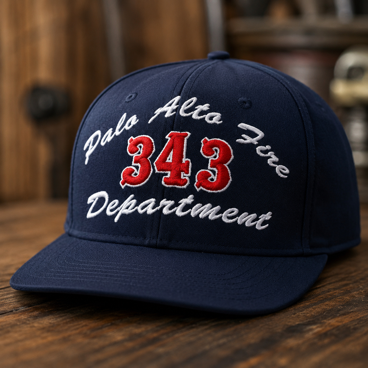 Palo Alto Fire 343 3D puff Navy SnapBack Hat 