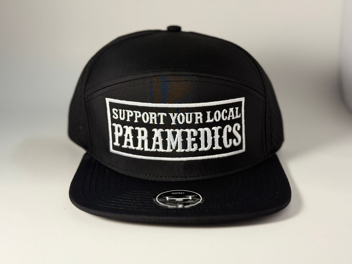 "Support Your Local Paramedics" Black 7 Panel Hat