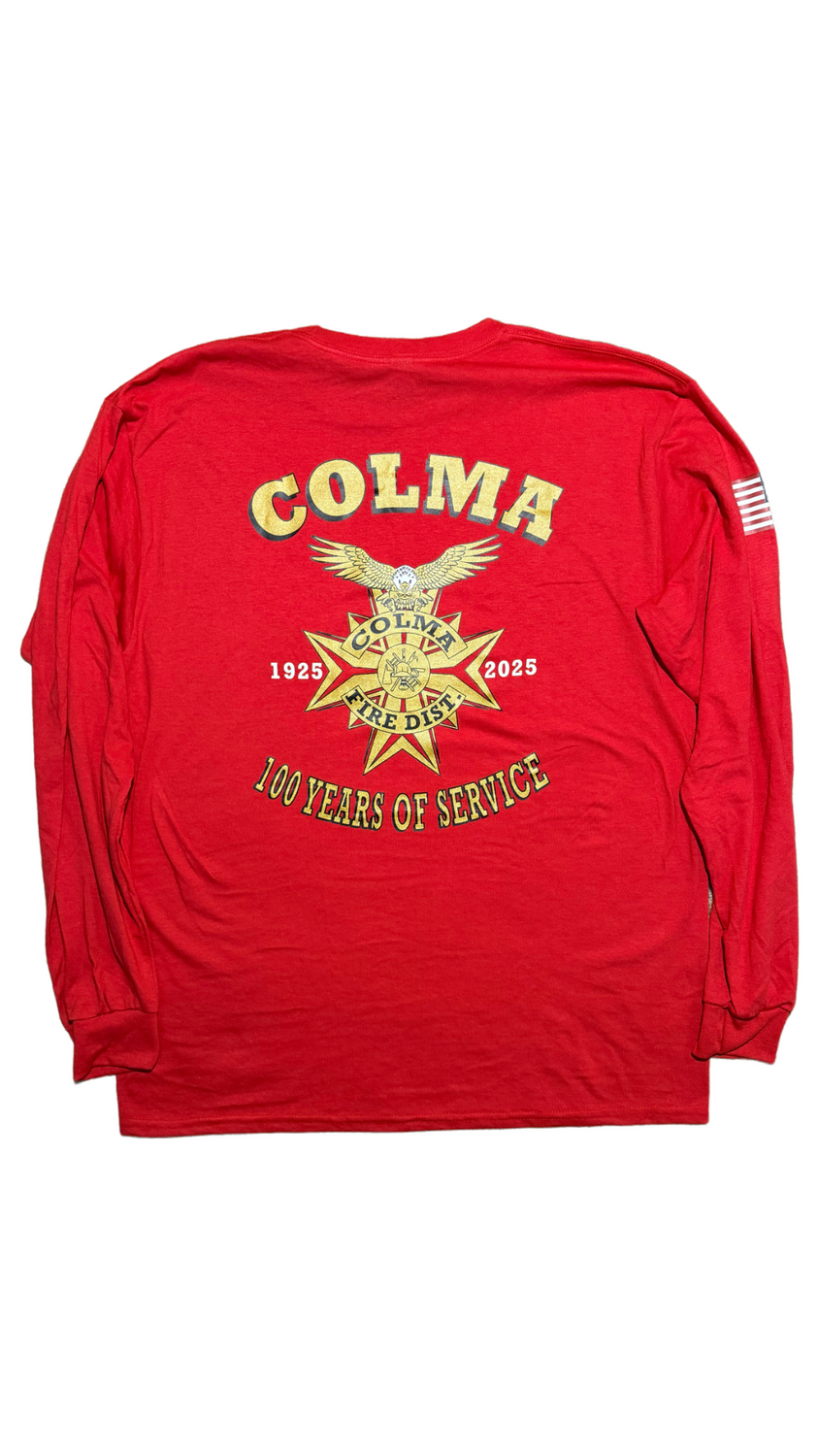 Colma Fire District 100 Yr Anniversary Red Long Sleeve Shirt