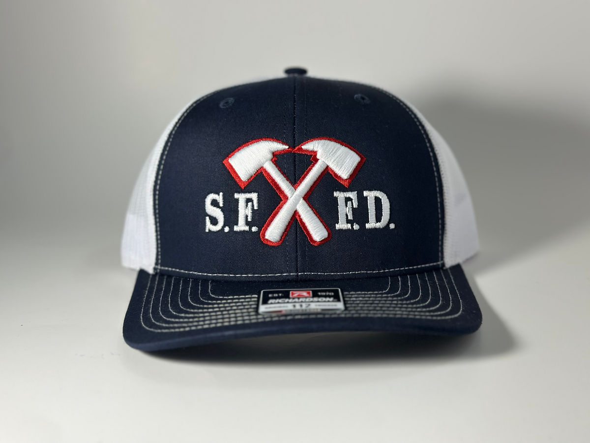 SFFD CrossAxe Navy/White Snapback Hat