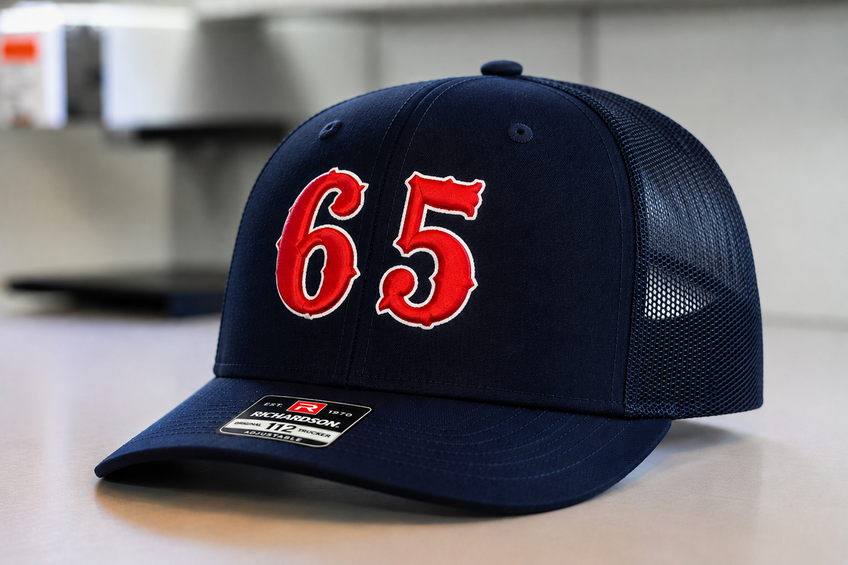 Number 65 3D Puff SnapBack Hat 