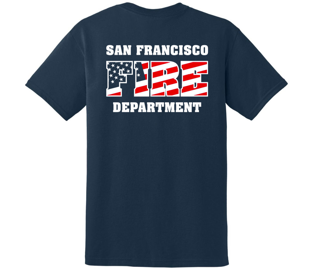 San Francisco Fire Dept. American Flag Navy T-Shirt