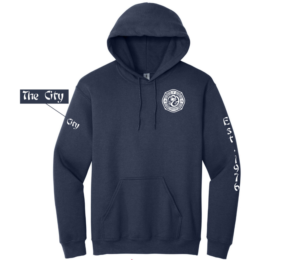 Asian Firefighters Association Navy Hooded Sweatshirt