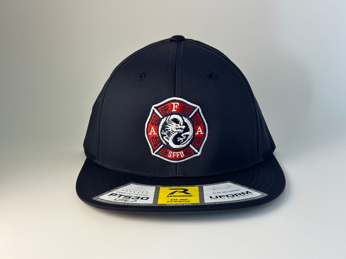 Asian Firefighters Association Dragon Navy Flex Fit Hat