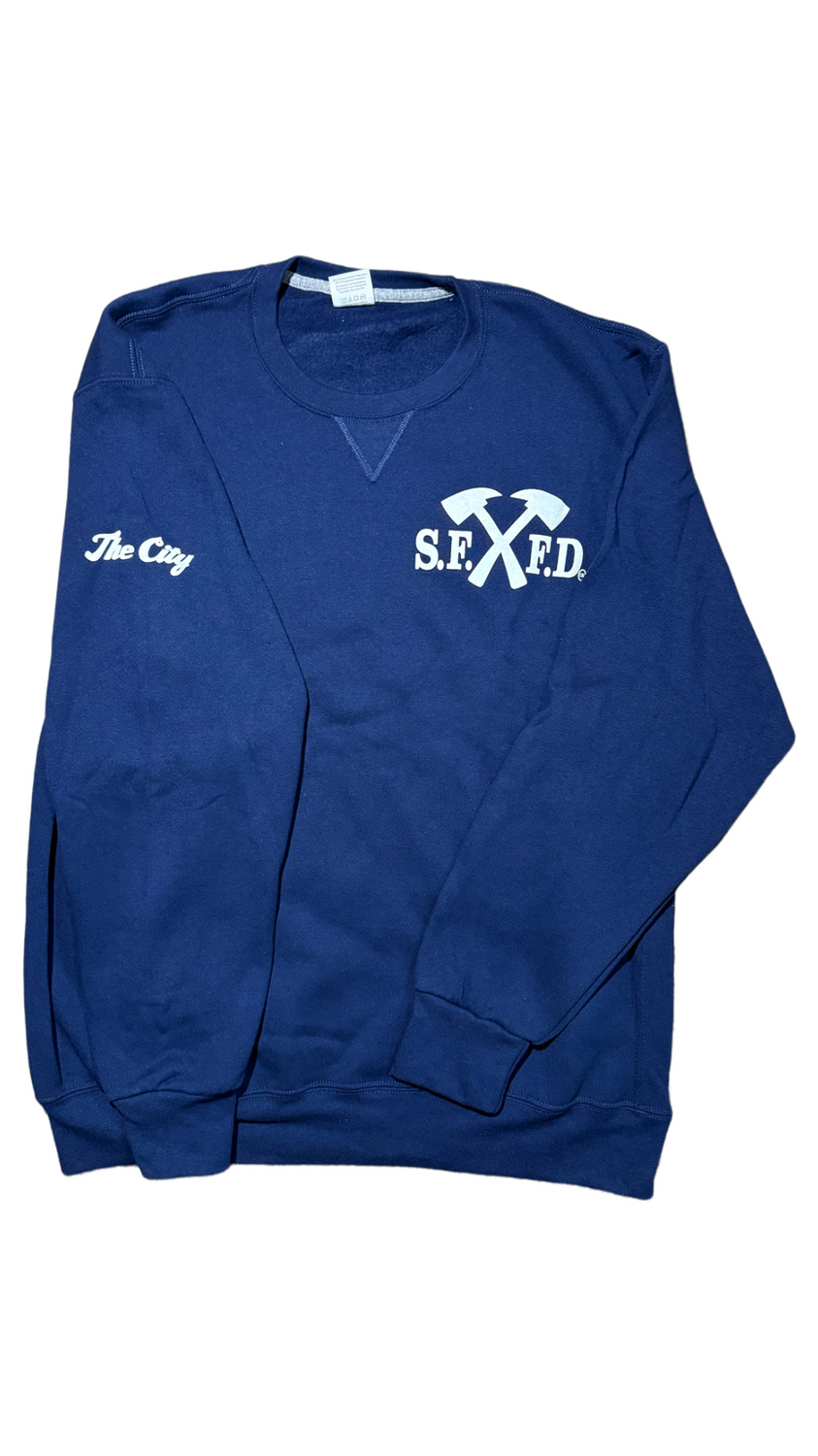 SFFD Cross Axe Navy Crewneck Sweatshirt
