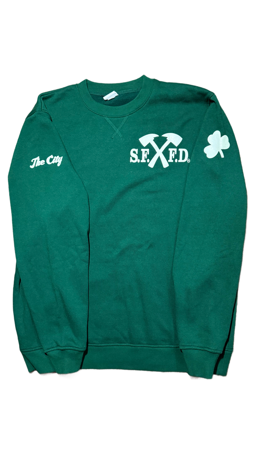 SFFD Cross Axe Green Crewneck Sweatshirt