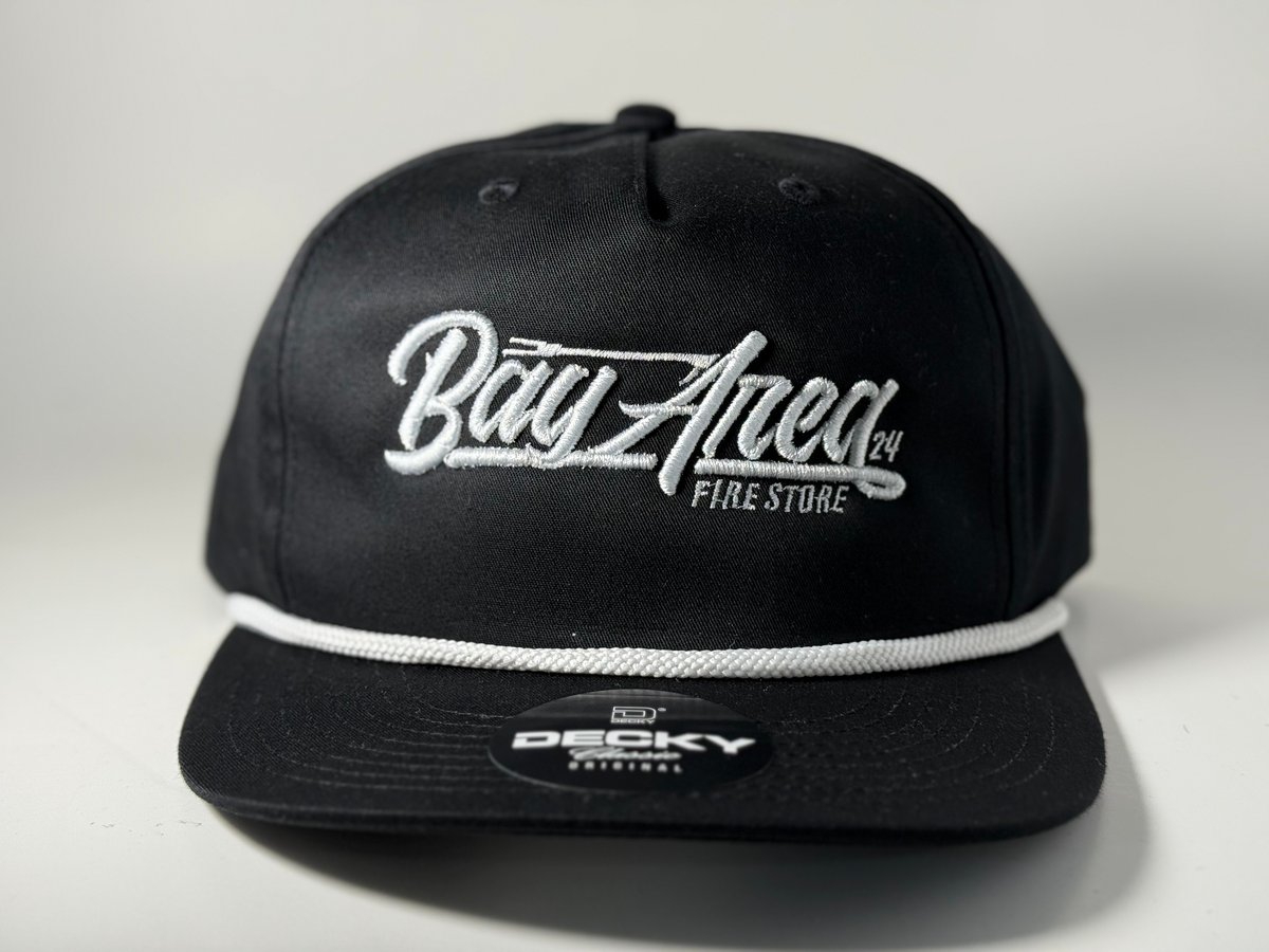 Bay Area Fire Store 3D Puff Black Rope Snapback Hat